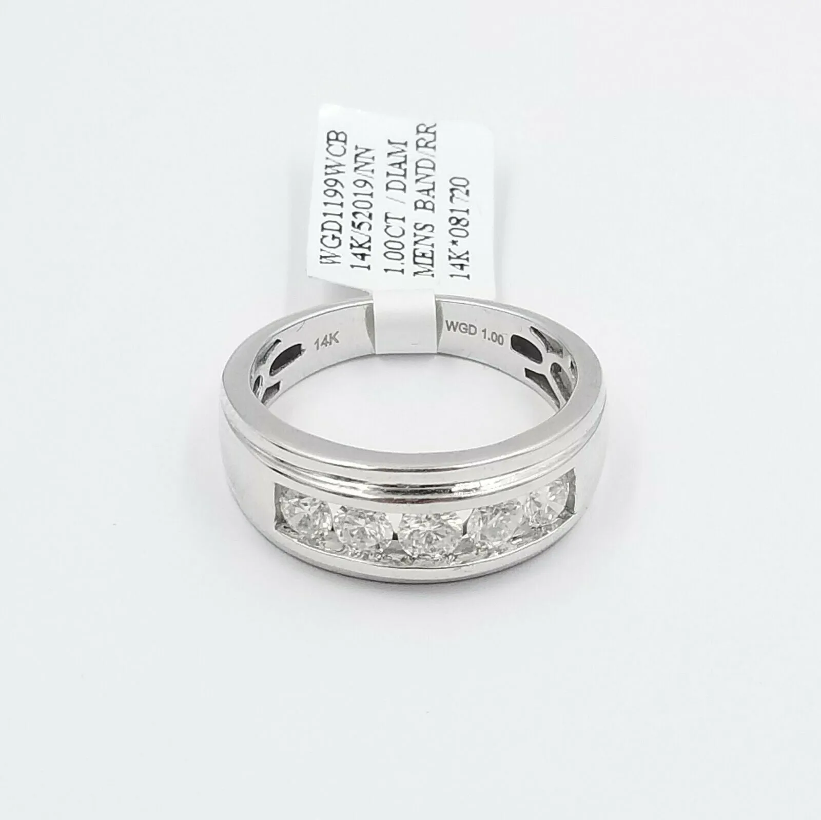 Men's 14k Gold Band Wedding Ring 1CT Solitaire Diamond Yellow White gold Sizable