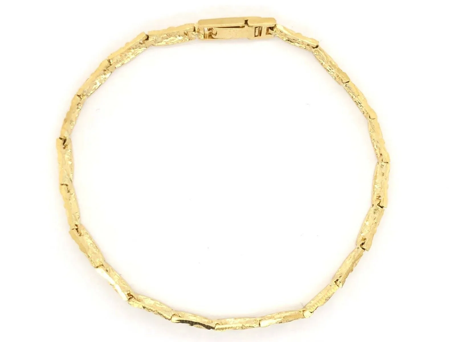 Men's 14k Yellow Gold Solid Chunky Nugget Bracelet 7"- 8.75" 4.75mm