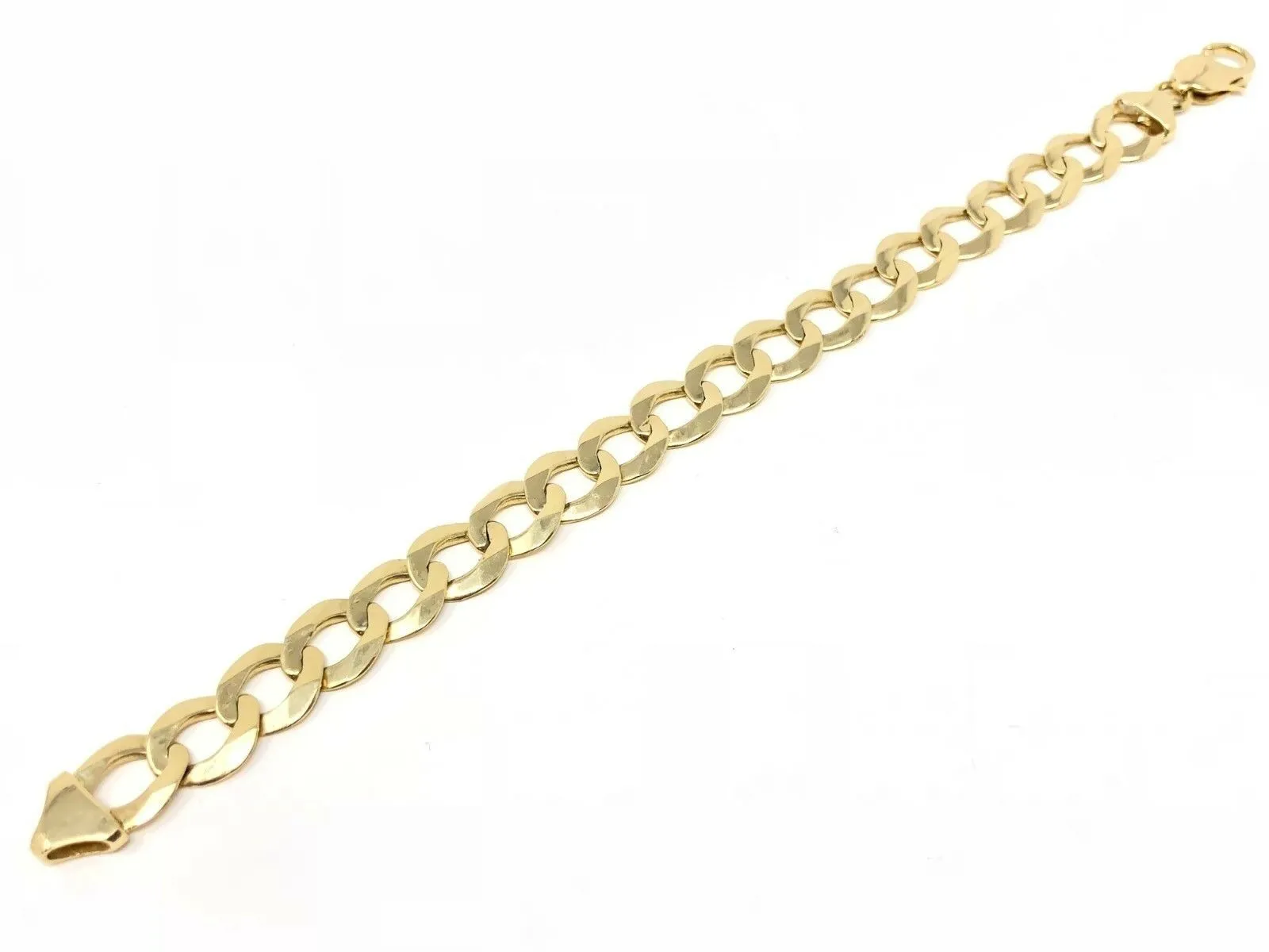 Men's 14k Yellow Gold Solid Cuban Link Chain Bracelet 7.5" 11mm 21 grams