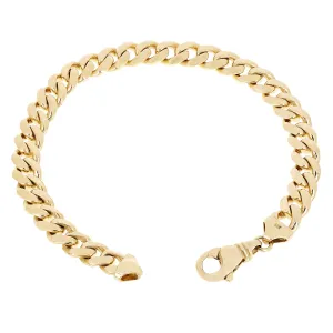 Men's 14k Yellow Gold Solid Miami Cuban Link Chain Bracelet 8mm Various Lengths