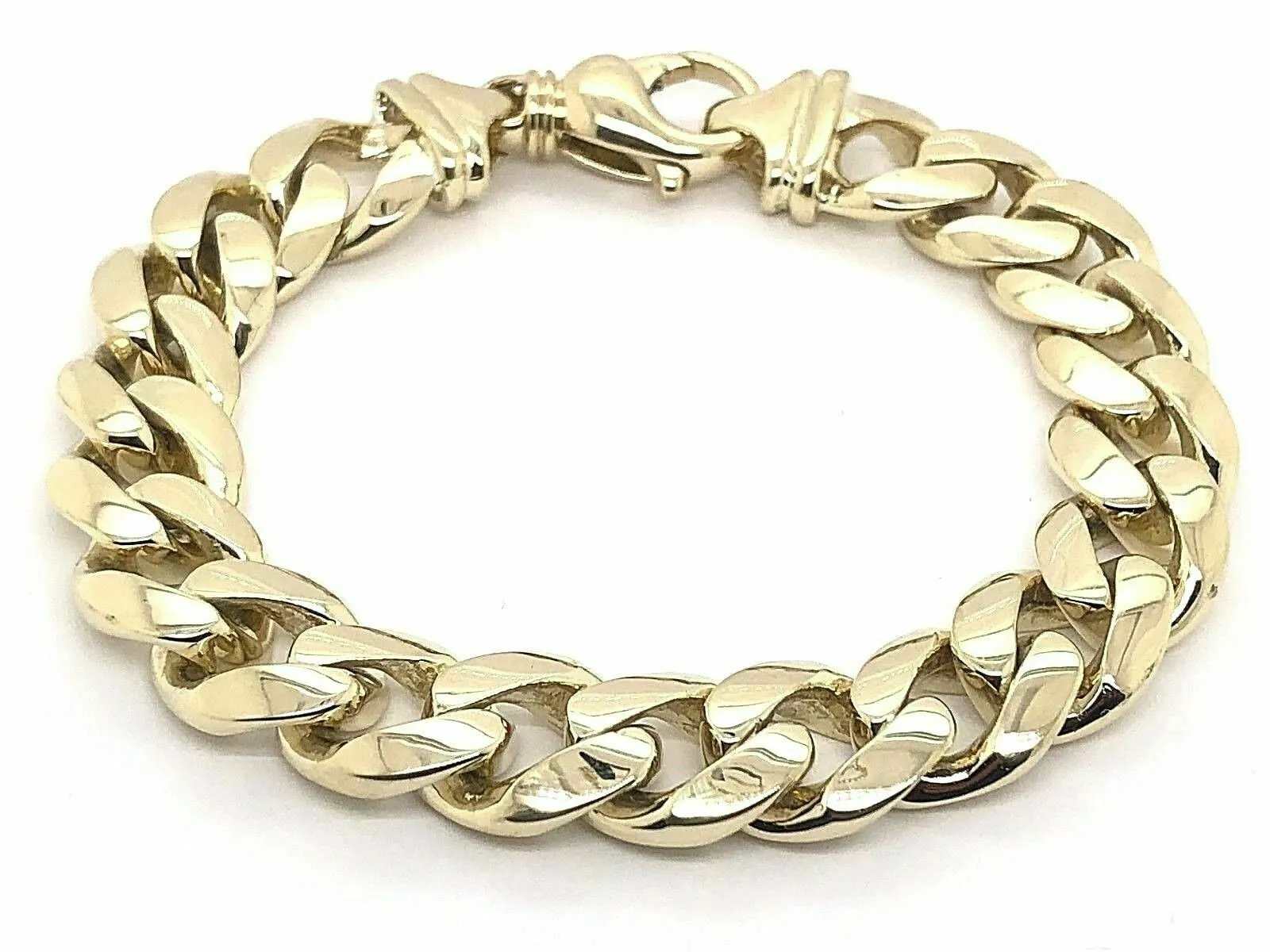 Men's 14k Yellow Gold Solid Miami Cuban Link Chain Bracelet 9" 12.5mm 94.5 grams