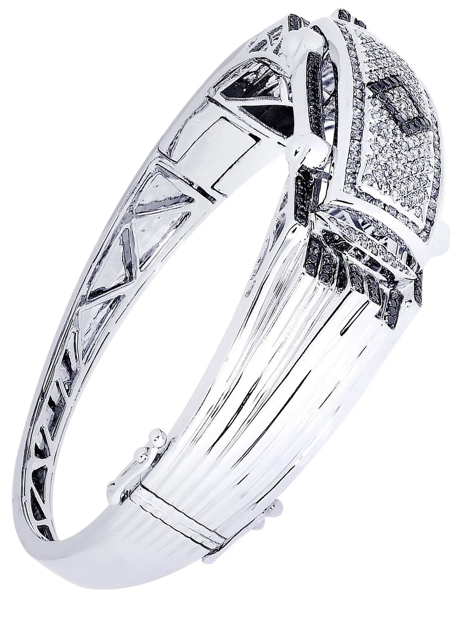 Mens Diamond Bangle White Gold| 2.64 Carats| 50.87 Grams