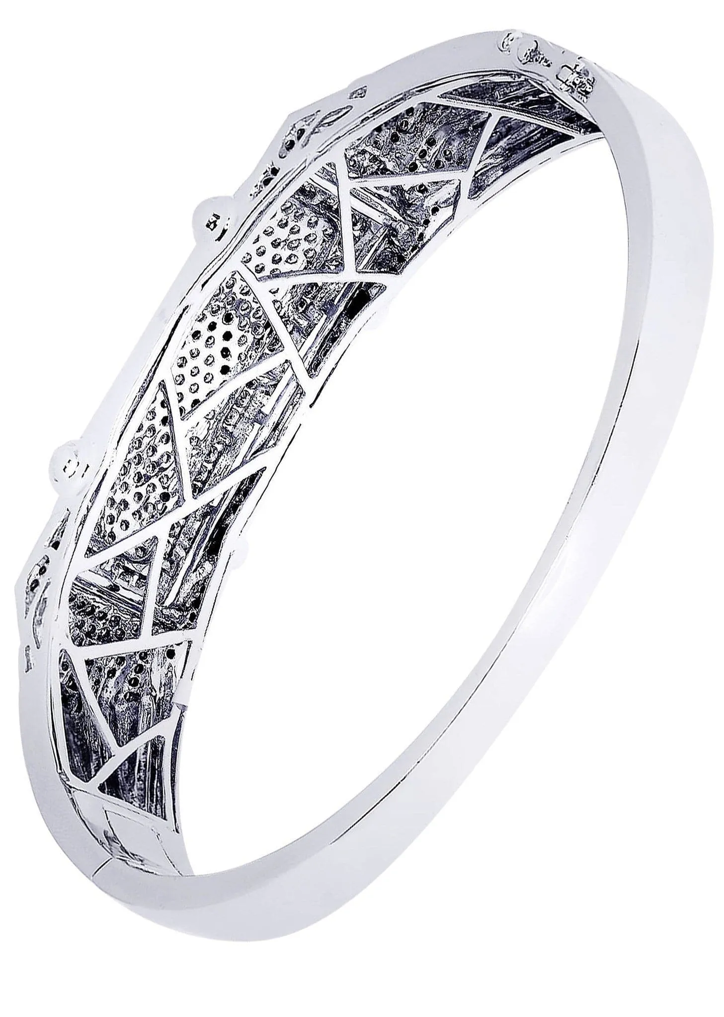Mens Diamond Bangle White Gold| 2.64 Carats| 50.87 Grams