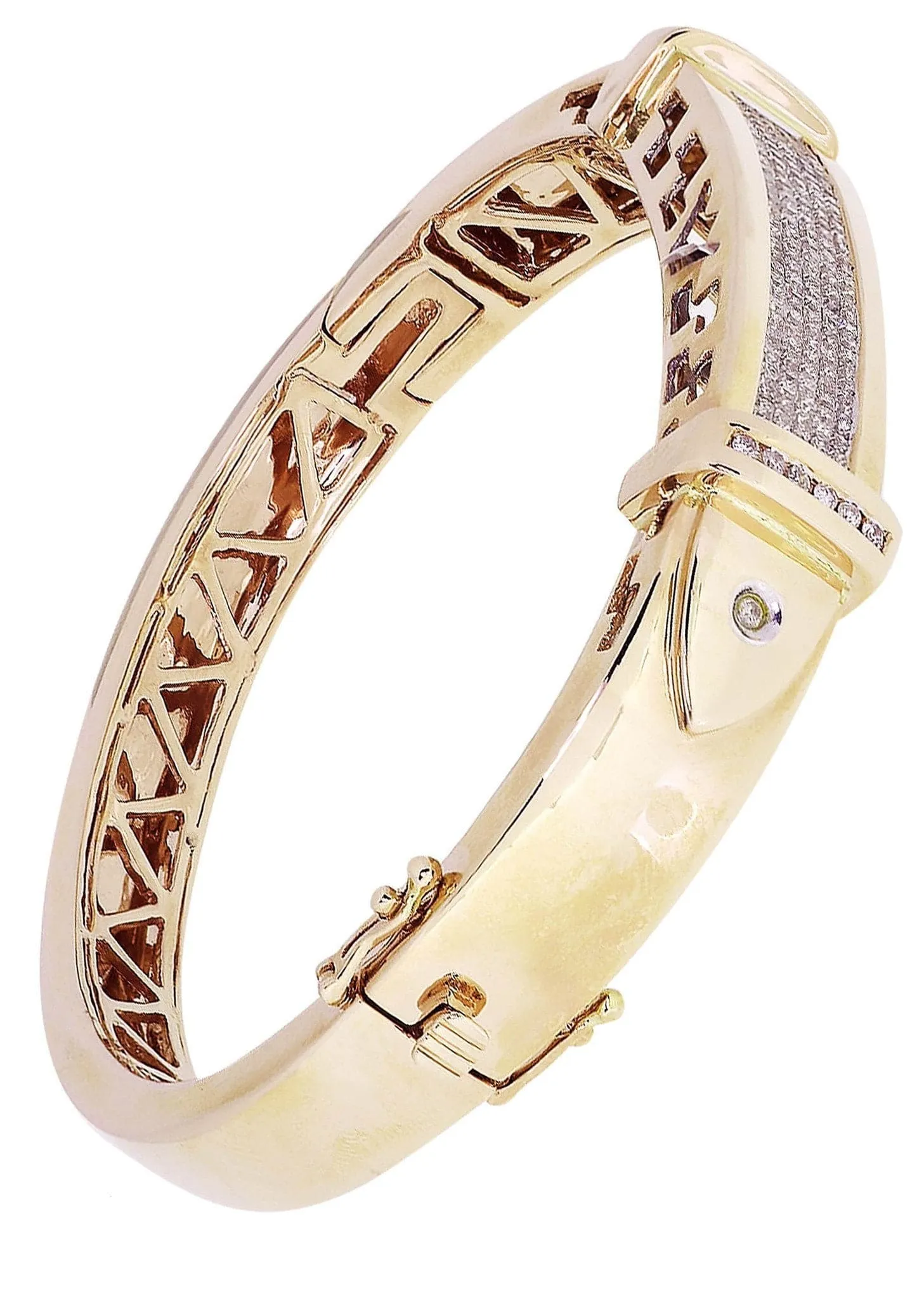 Mens Diamond Bangle Yellow Gold| 1.95 Carats| 46.44 Grams