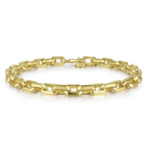 Men's Gold Faceted Chain Bracelet
