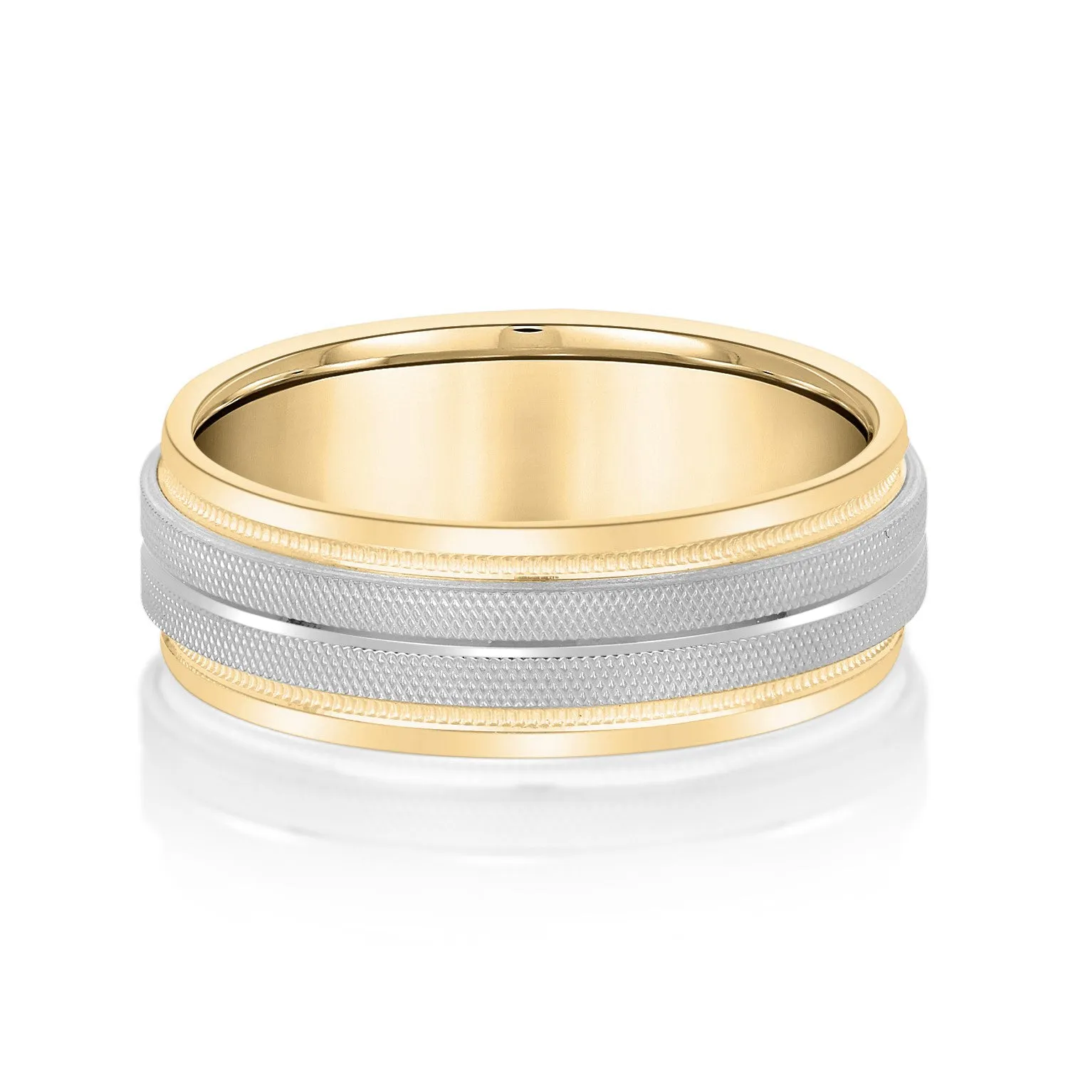 Men's High Beveled Center And Florentine Finish Band