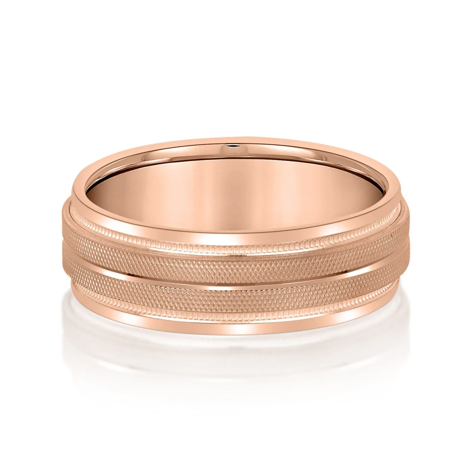 Men's High Beveled Center And Florentine Finish Band