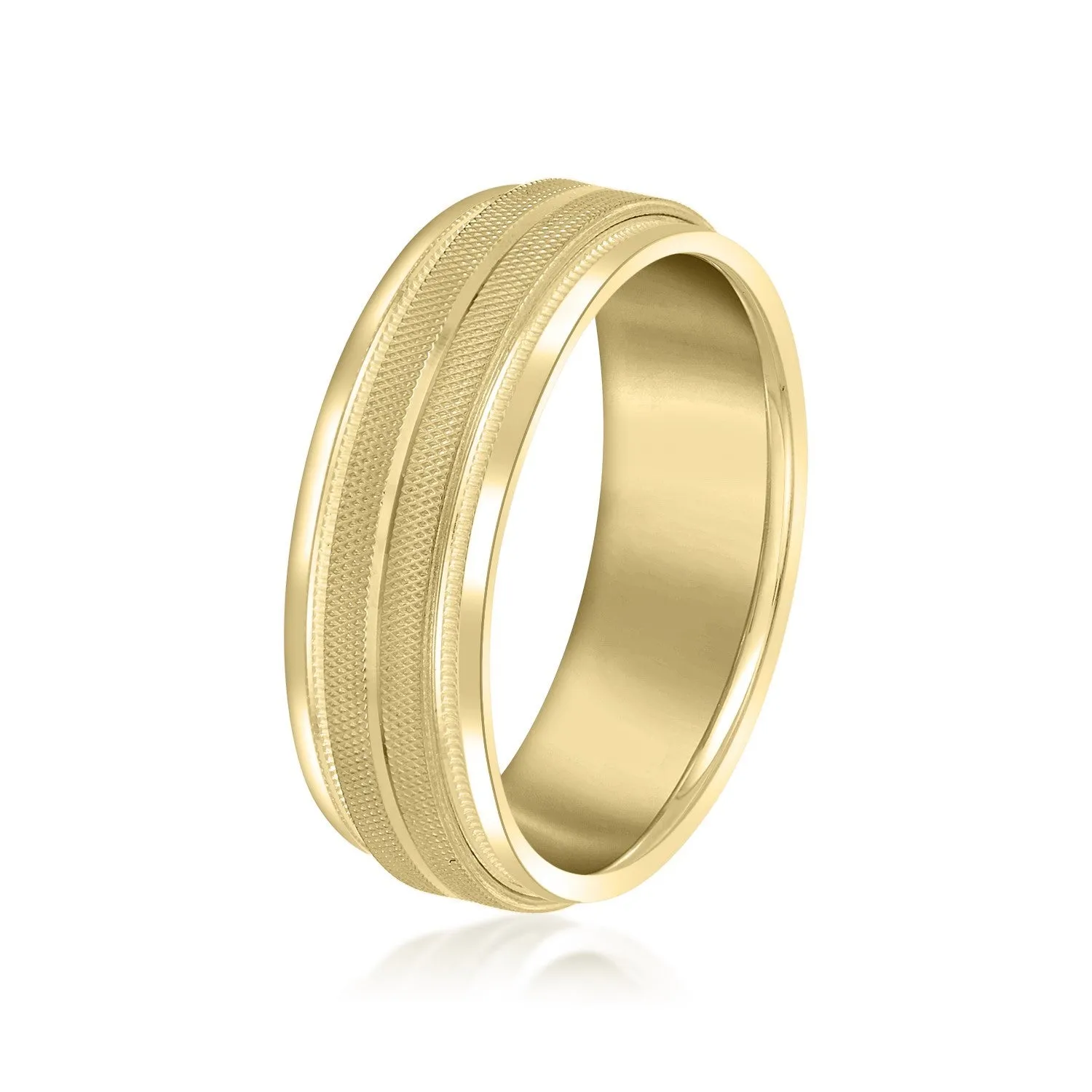 Men's High Beveled Center And Florentine Finish Band