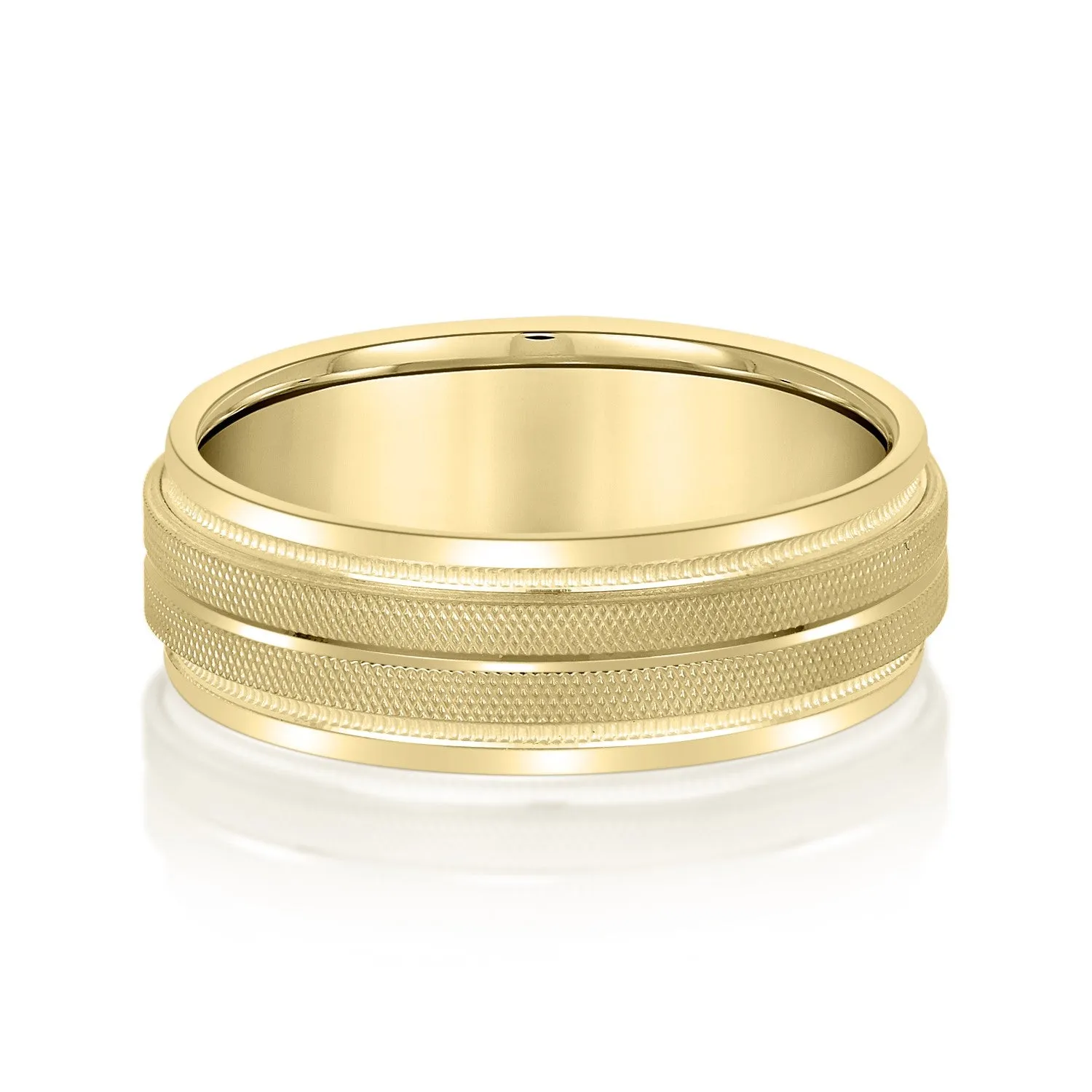 Men's High Beveled Center And Florentine Finish Band