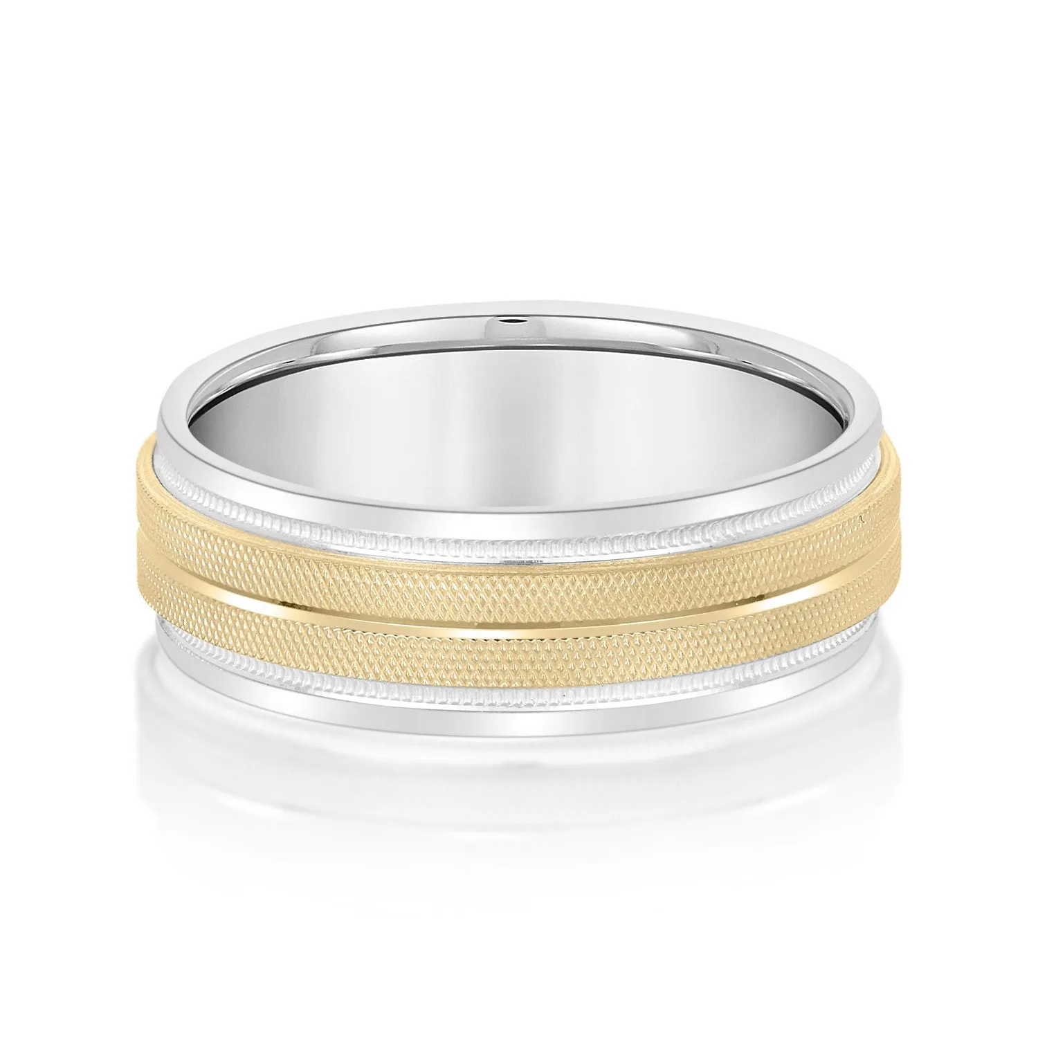 Men's High Beveled Center And Florentine Finish Band