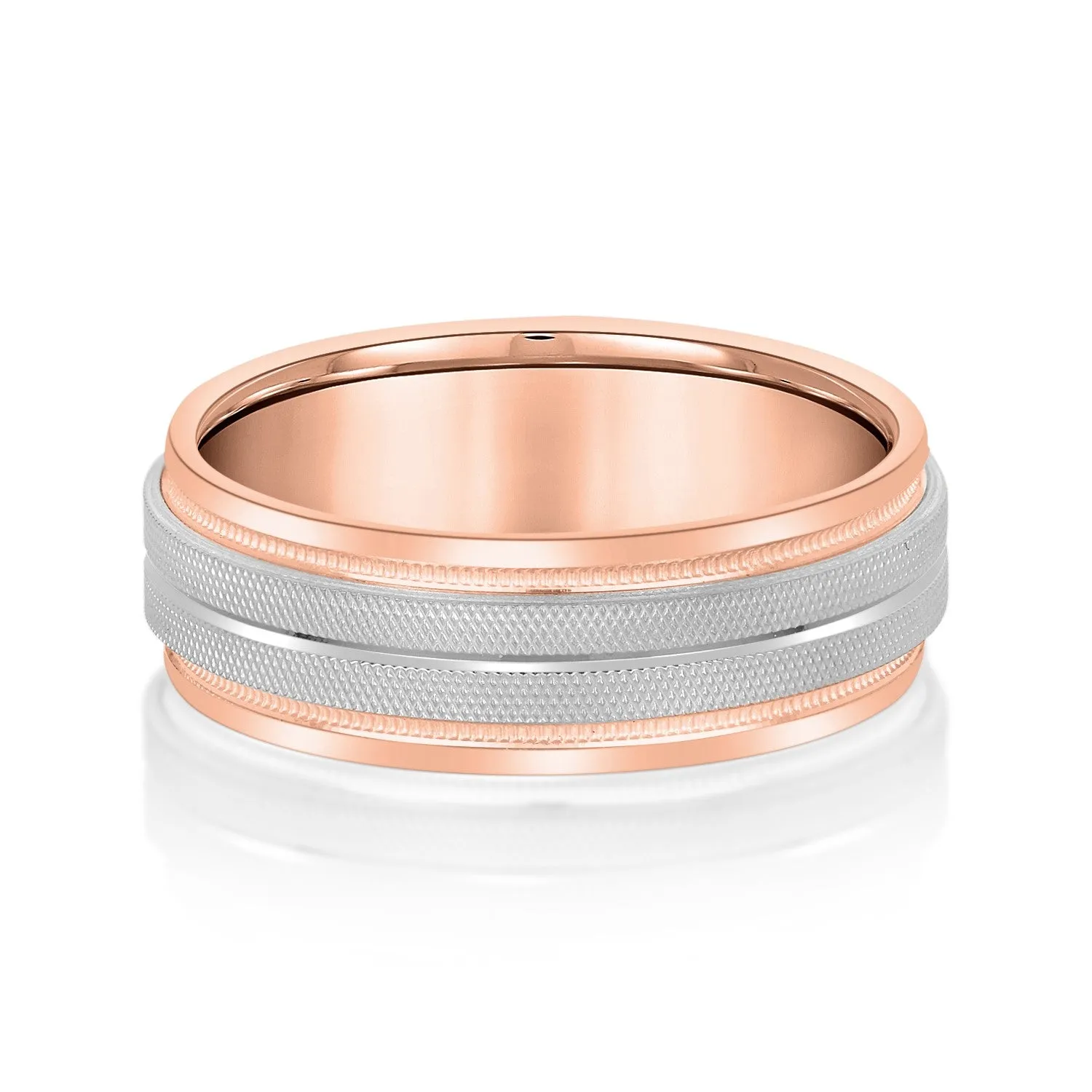 Men's High Beveled Center And Florentine Finish Band