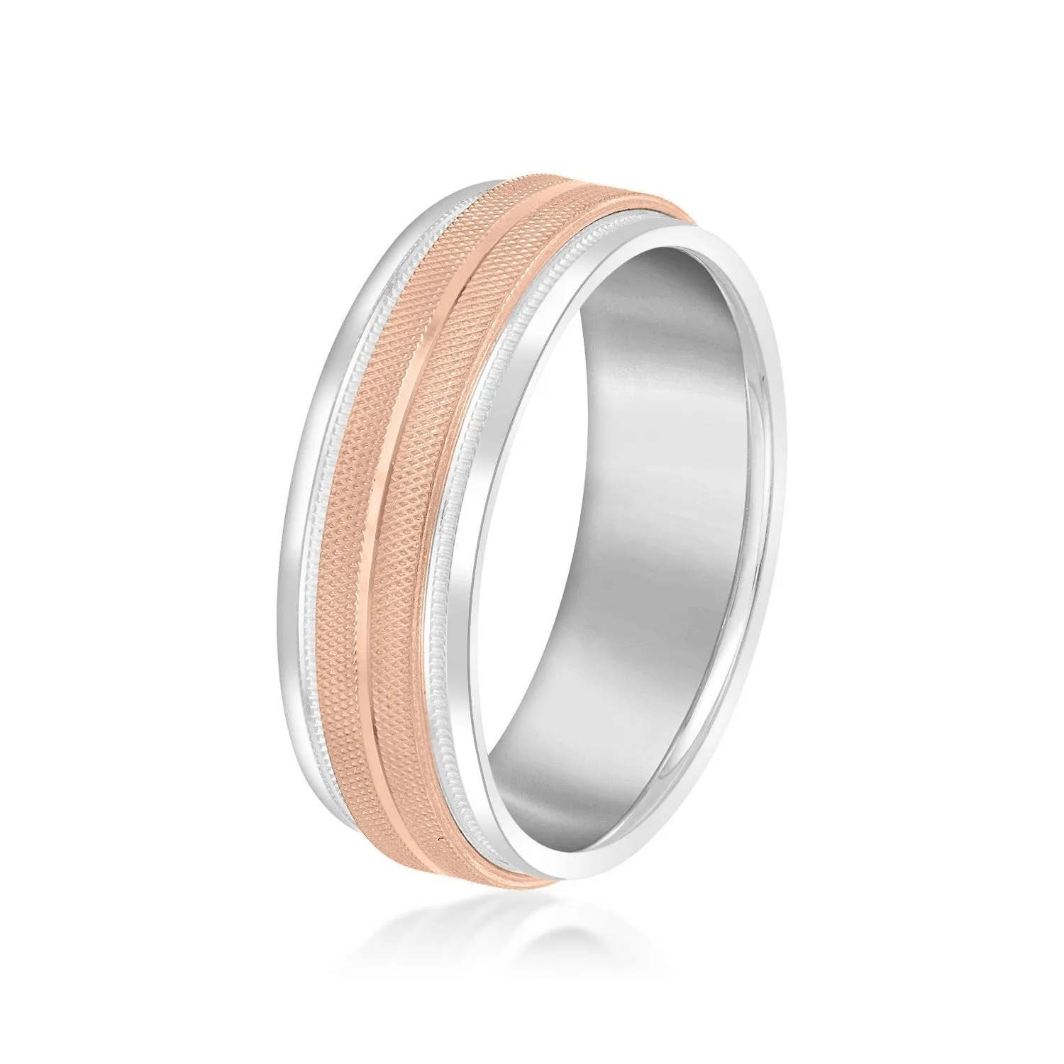 Men's High Beveled Center And Florentine Finish Band