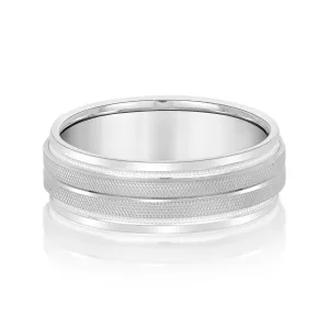 Men's High Beveled Center And Florentine Finish Band