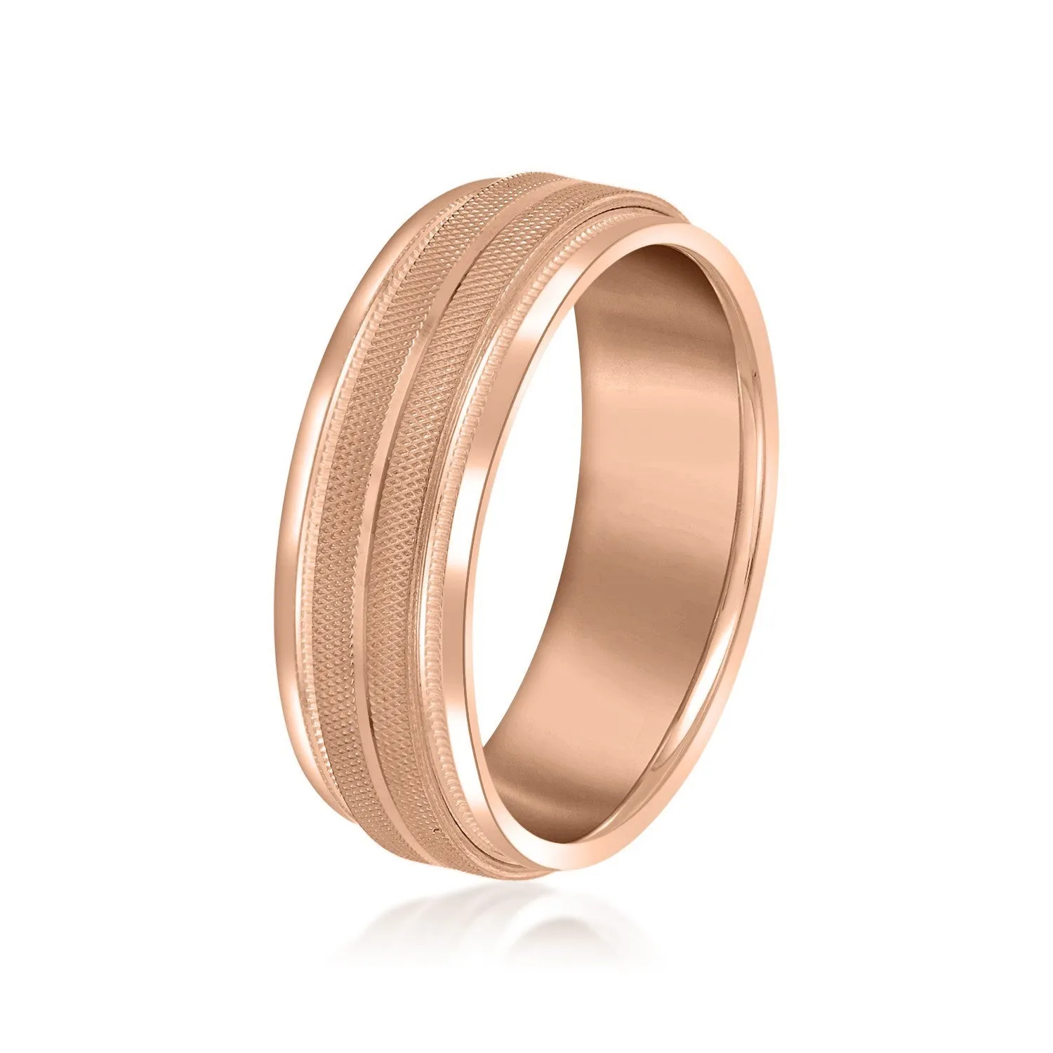 Men's High Beveled Center And Florentine Finish Band