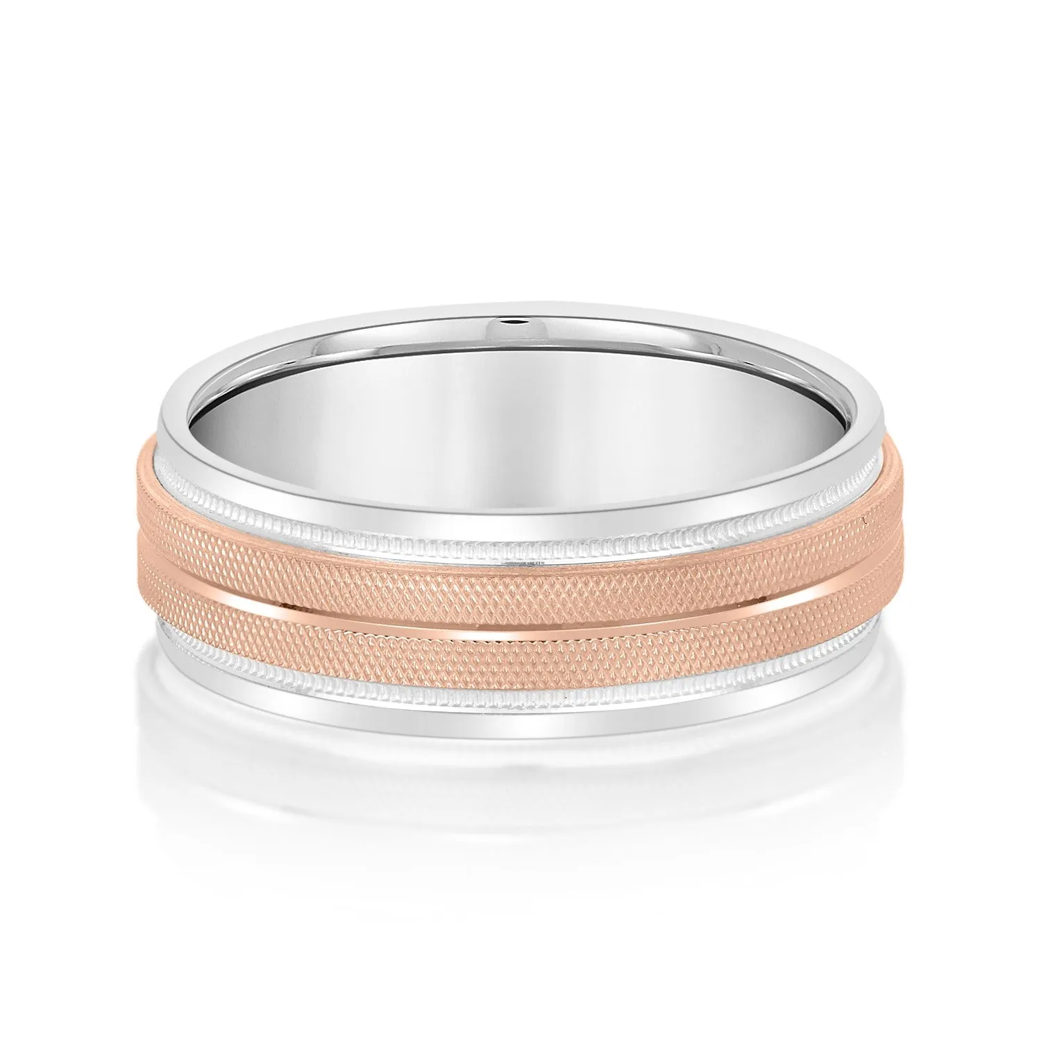 Men's High Beveled Center And Florentine Finish Band