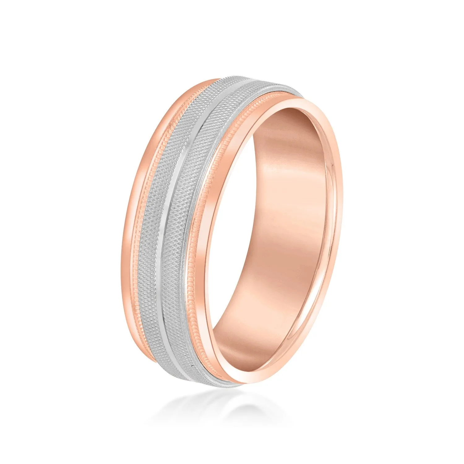 Men's High Beveled Center And Florentine Finish Band