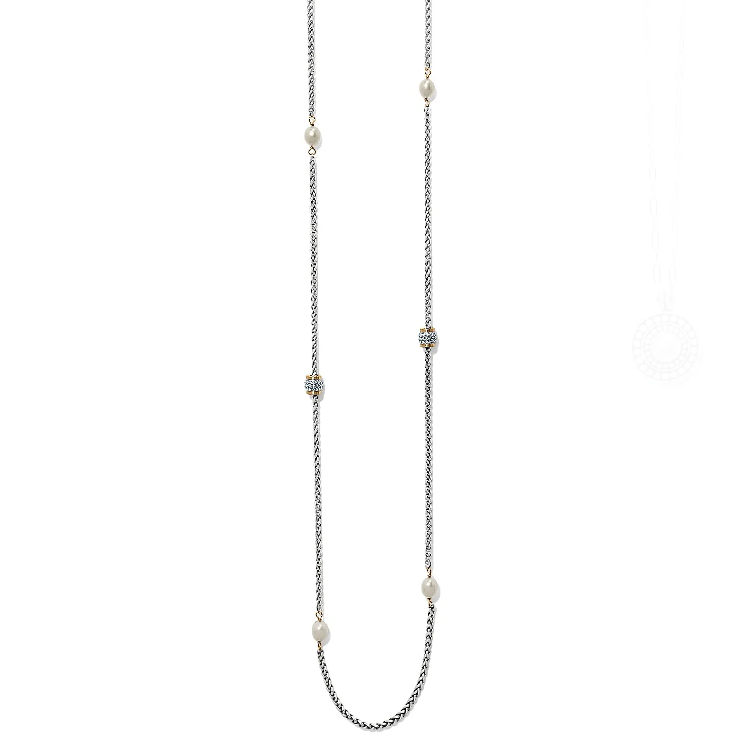 Meridian Petite Pearl Two Tone Long Necklace - JM7450