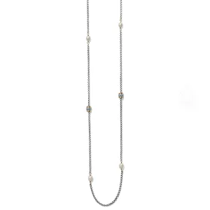Meridian Petite Pearl Two Tone Long Necklace - JM7450