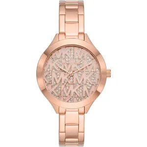 Michael Kors Slim Runway Rose Gold Stainless Steel Rose Gold Dial Quartz Watch for Ladies - MK4658