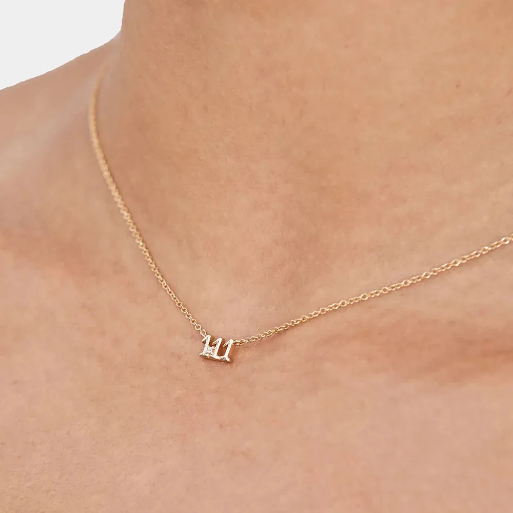 Micro Angel Number Necklace