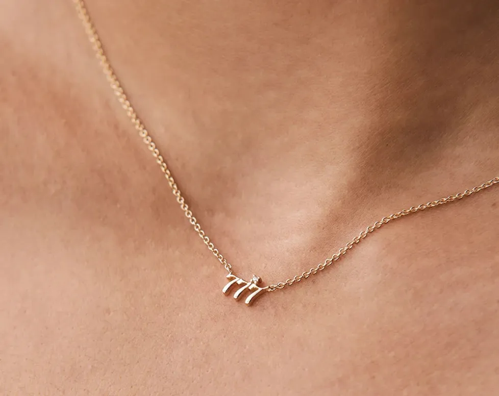 Micro Angel Number Necklace