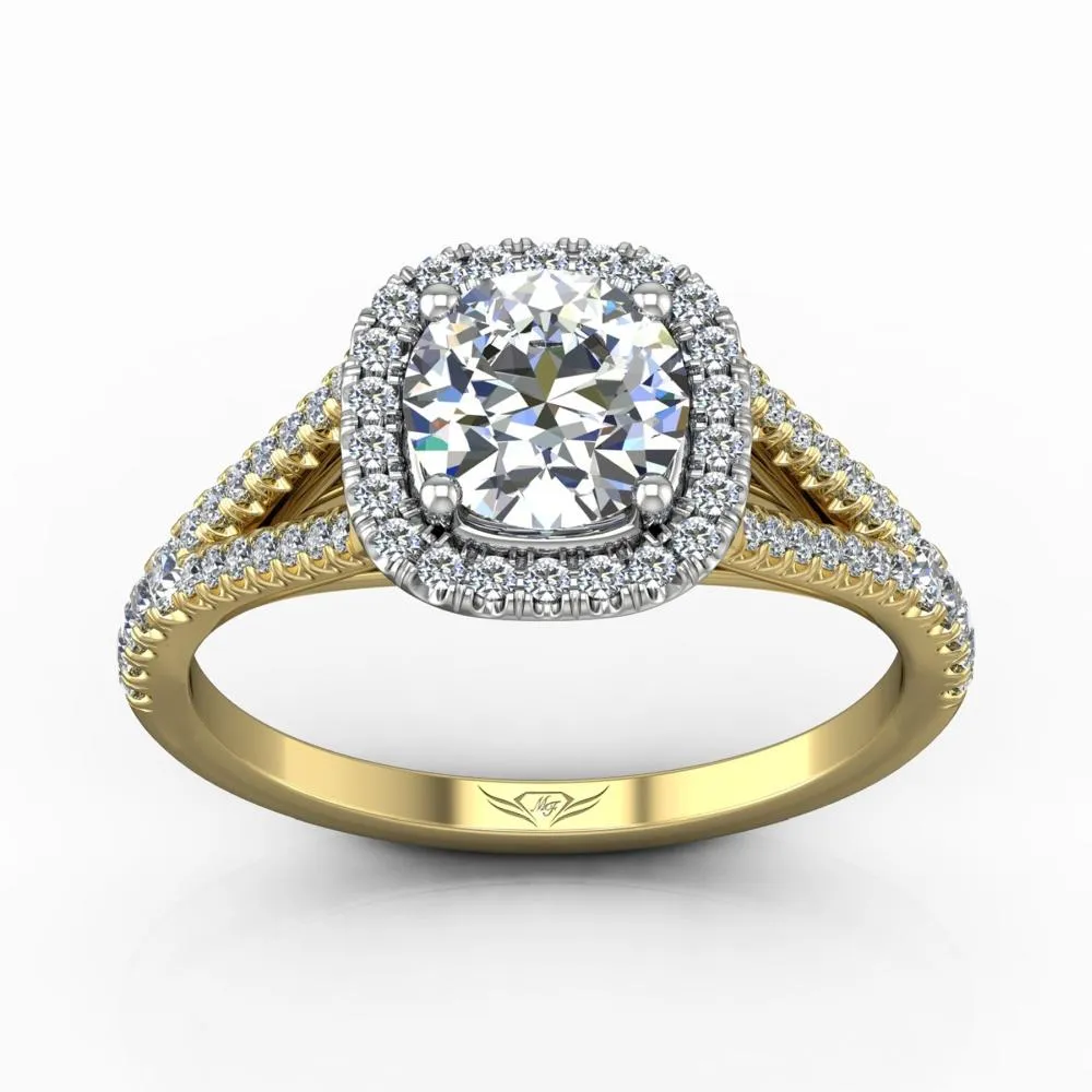 Micropave Halo Engagement Ring
