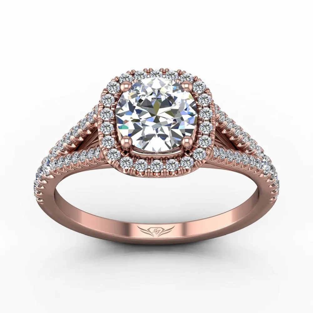 Micropave Halo Engagement Ring