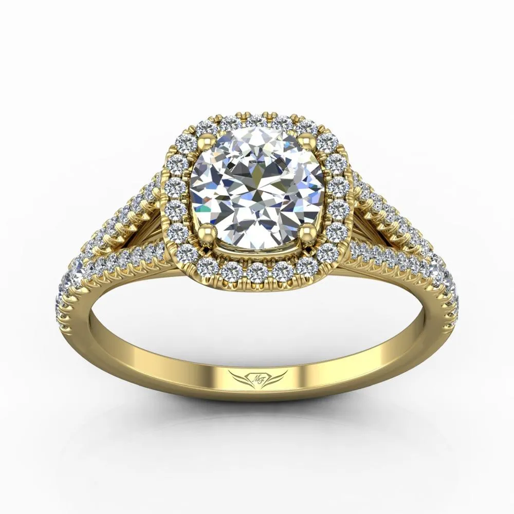Micropave Halo Engagement Ring