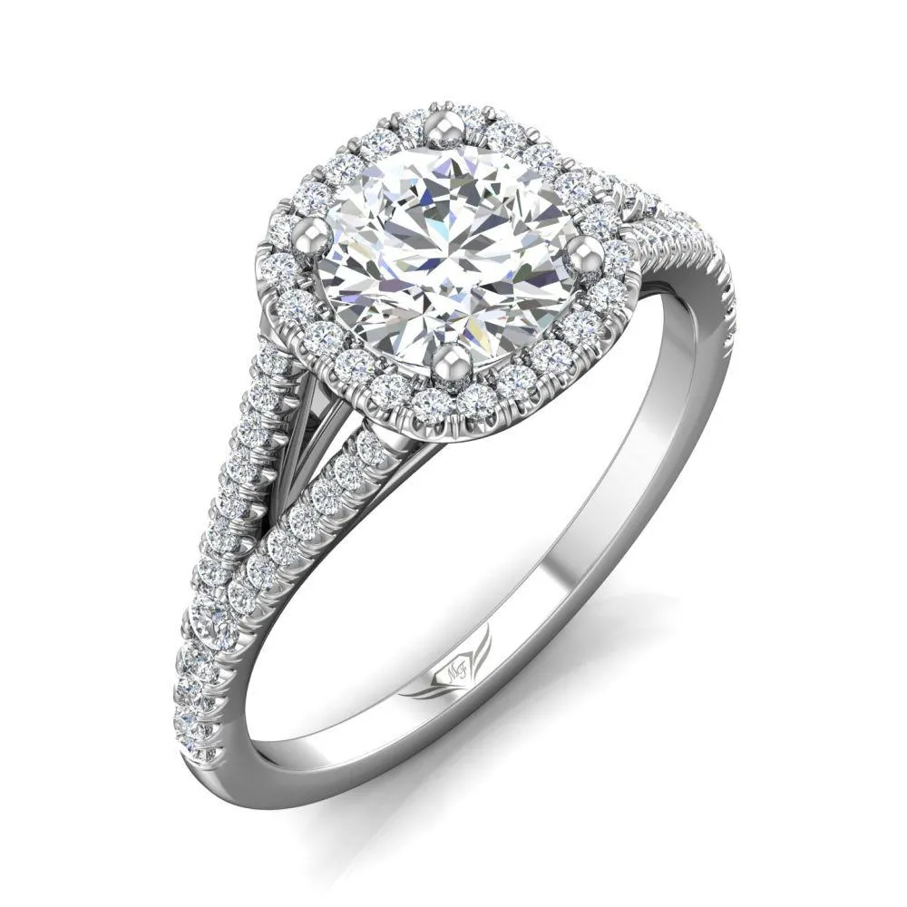 Micropave Halo Engagement Ring