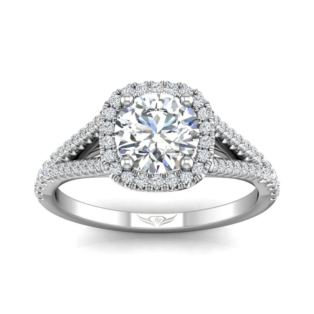 Micropave Halo Engagement Ring