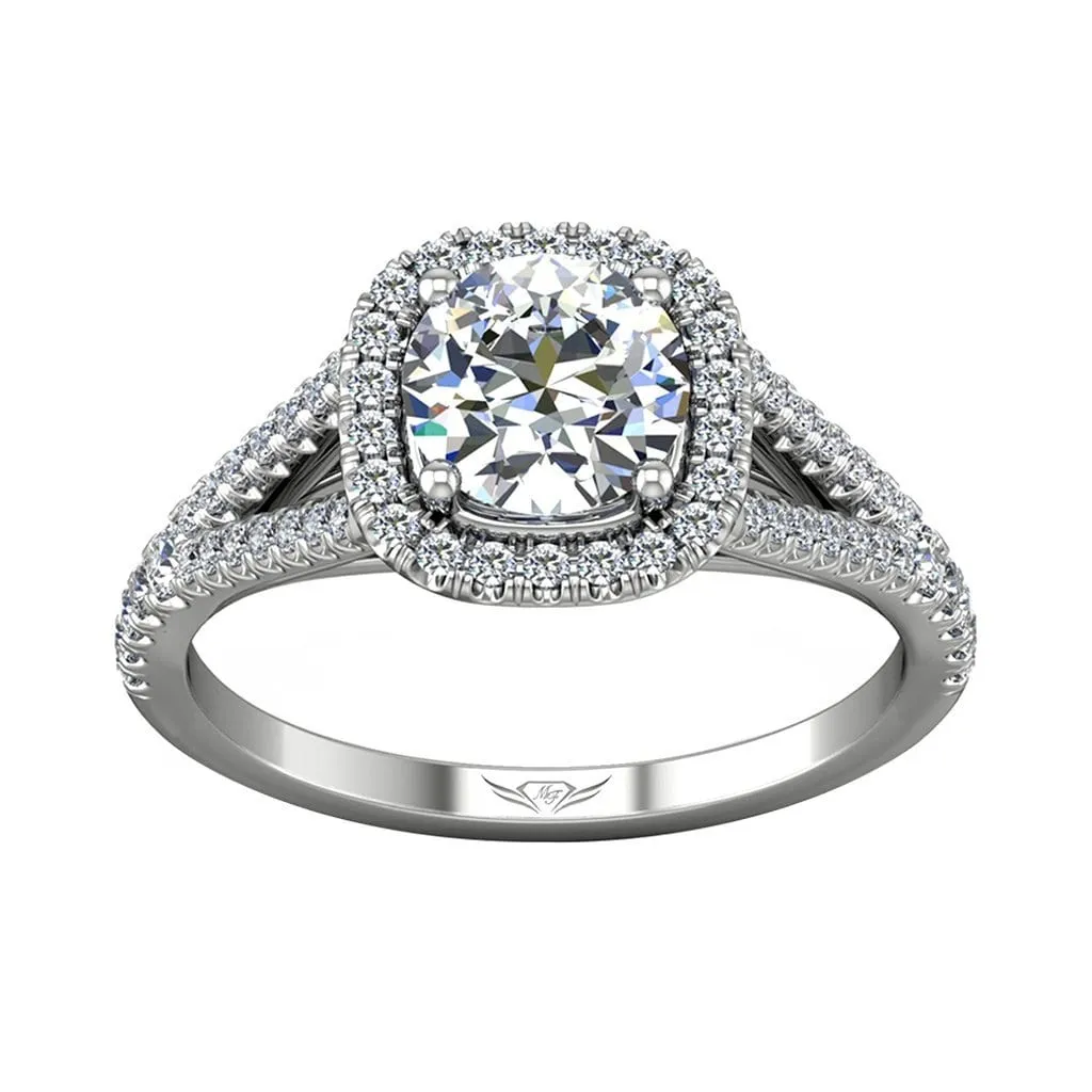Micropave Halo Engagement Ring