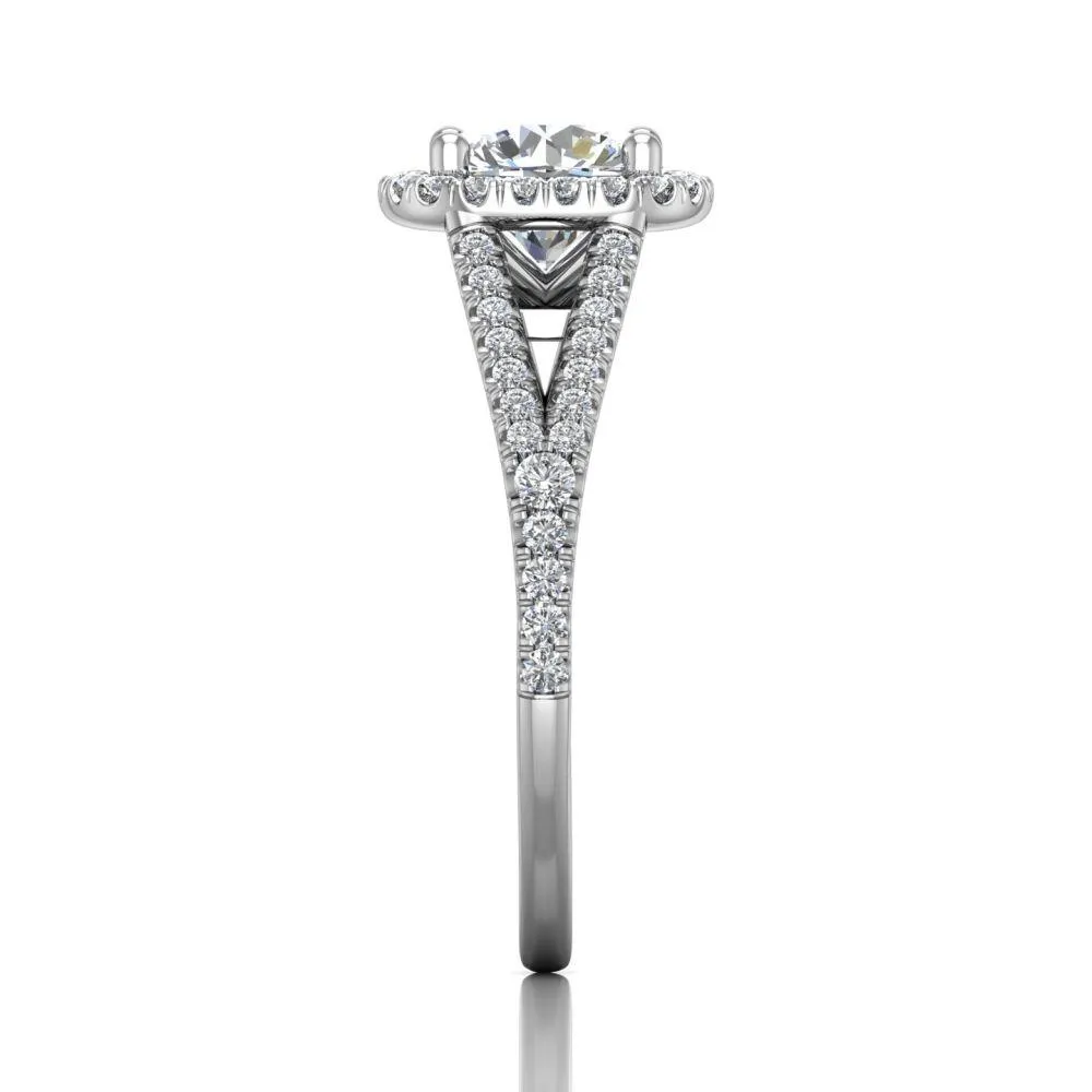 Micropave Halo Engagement Ring