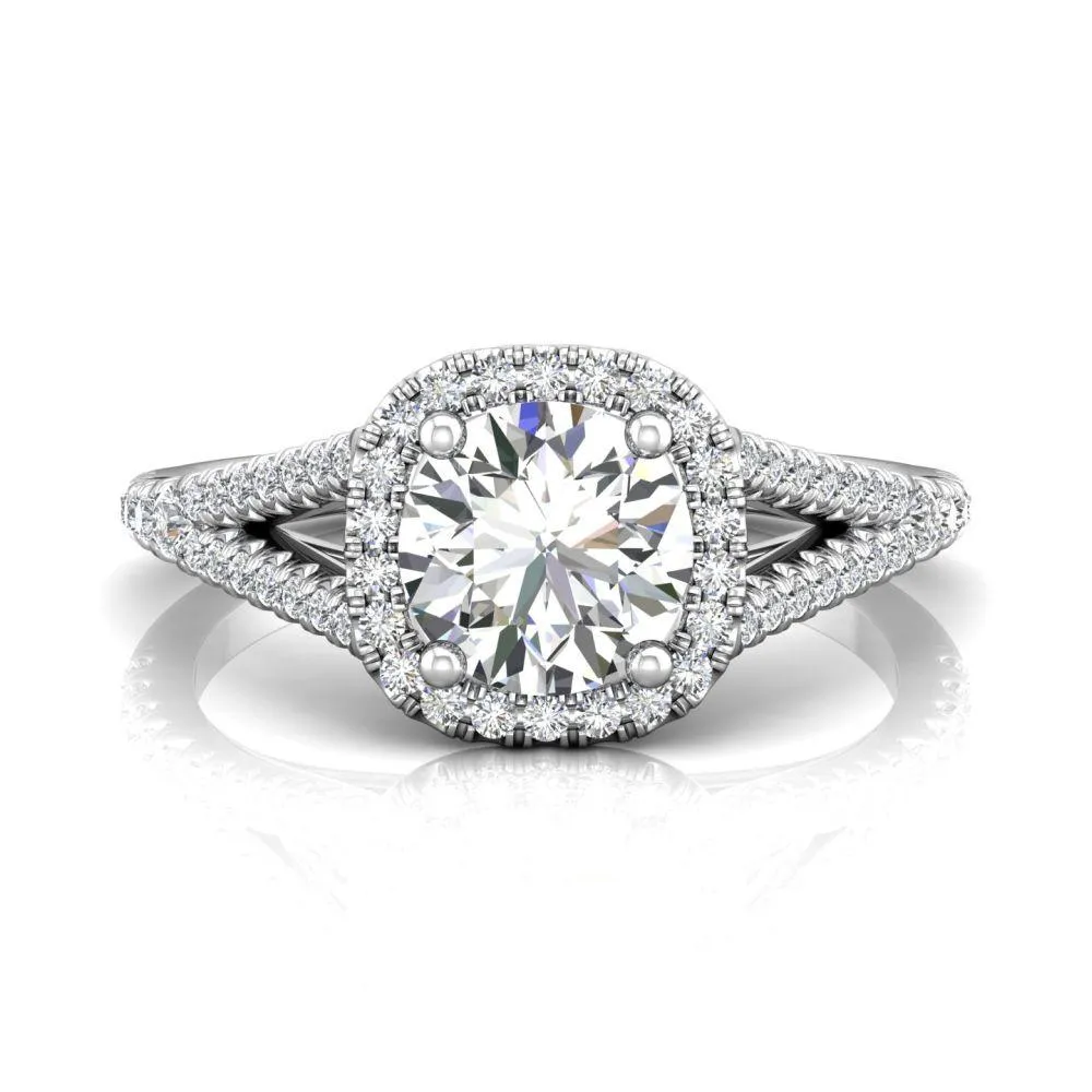 Micropave Halo Engagement Ring