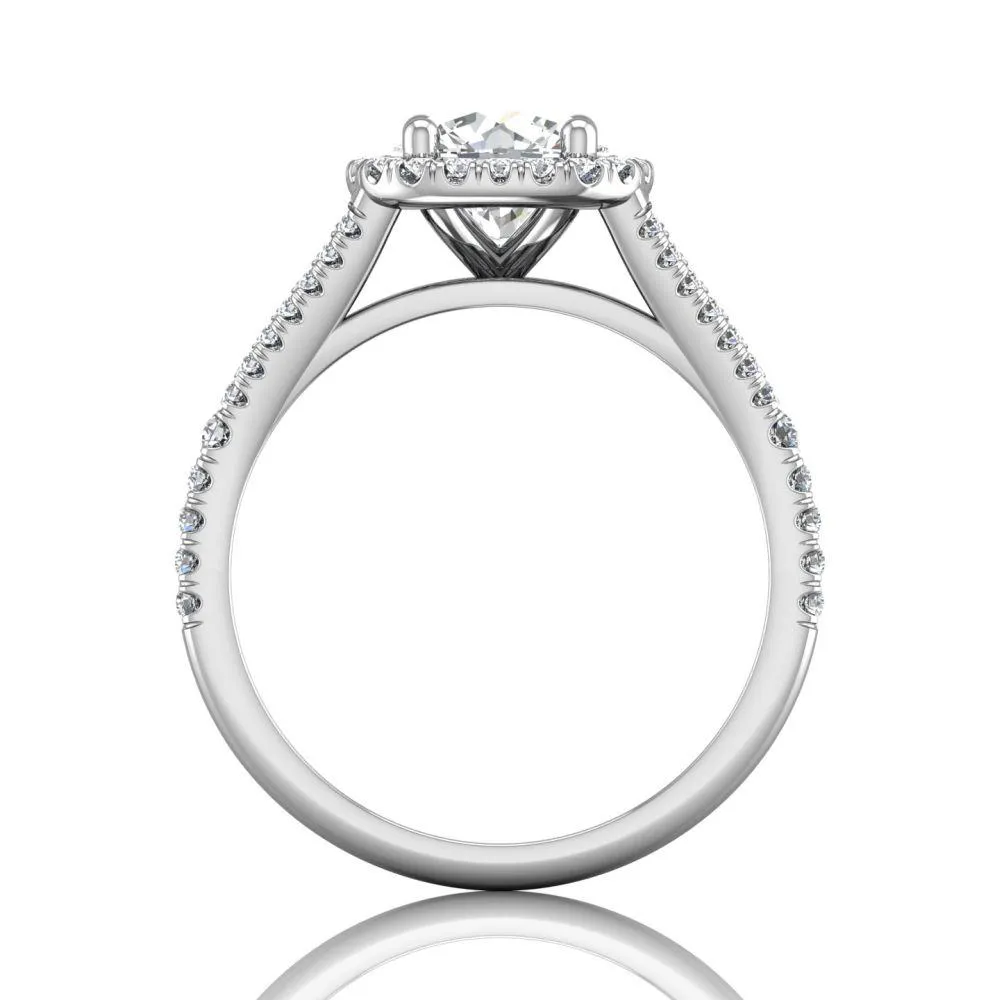 Micropave Halo Engagement Ring