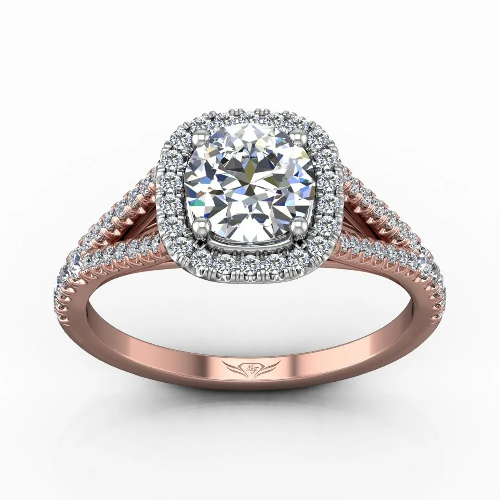 Micropave Halo Engagement Ring