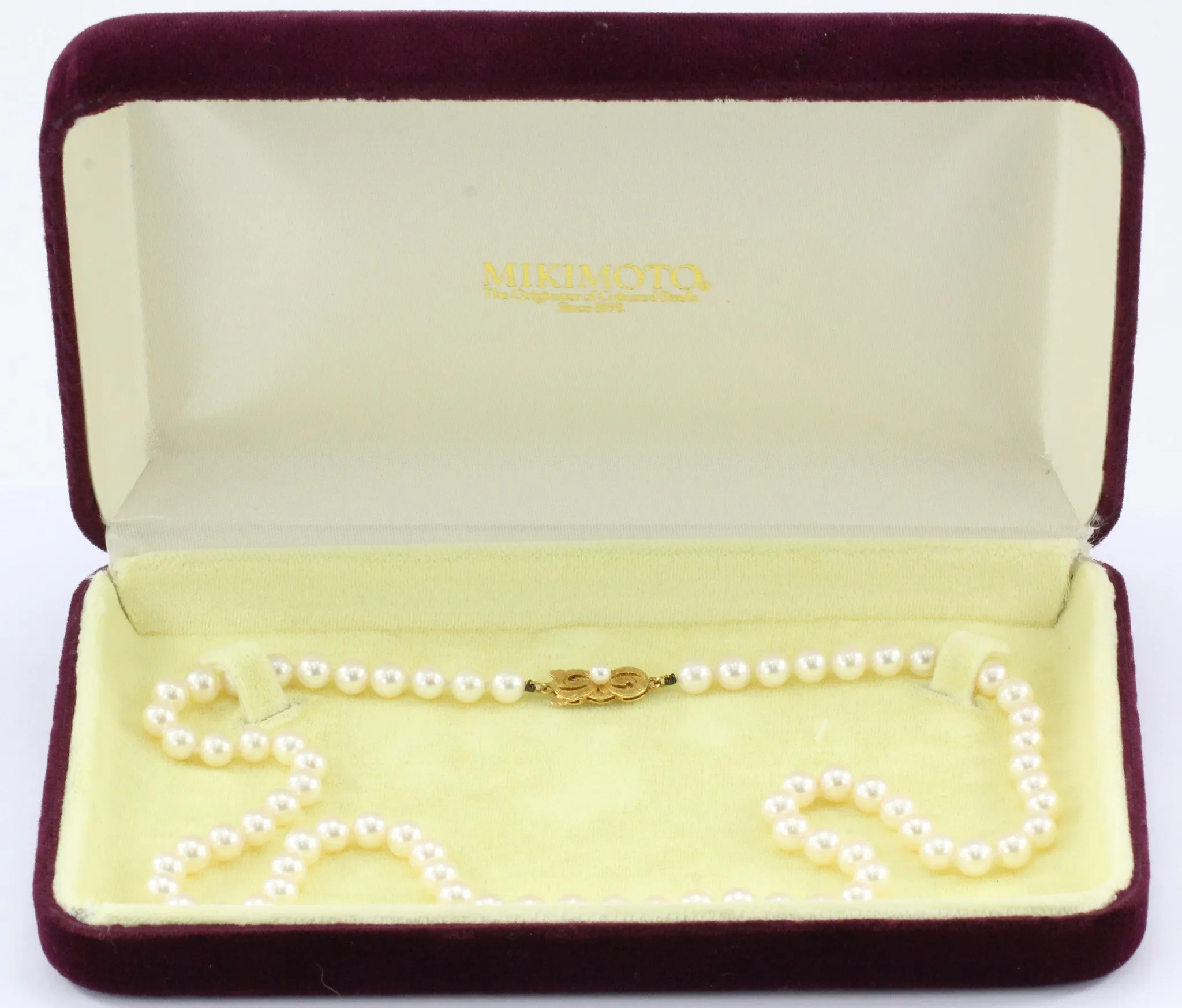 Mikimoto 18K Gold 6.3mm Princess Length Pearl Strand Necklace