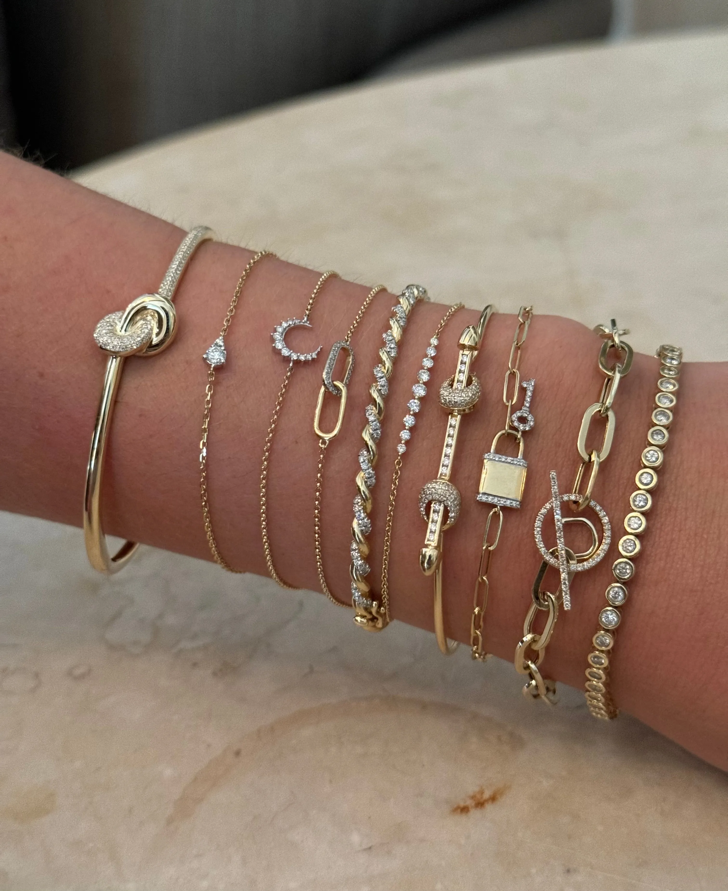Mini Crescent Moon Chain Bracelet