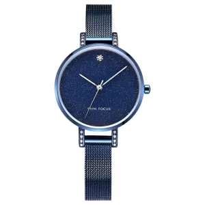 Mini Focus Blue Mesh Bracelet Blue Dial Quartz Watch for Ladies - MF0160L-03