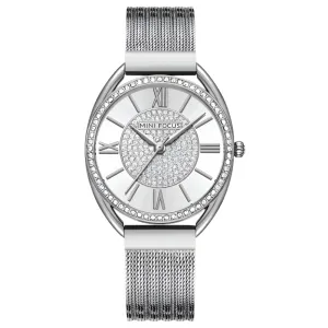 Mini Focus Silver Mesh Bracelet Silver Dial Quartz Watch for Ladies - MF0425L-01