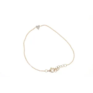 Mini Pave Heart Chain Bracelet