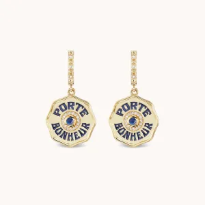 Mini Porte Bonheur Earrings Blue Sapphire