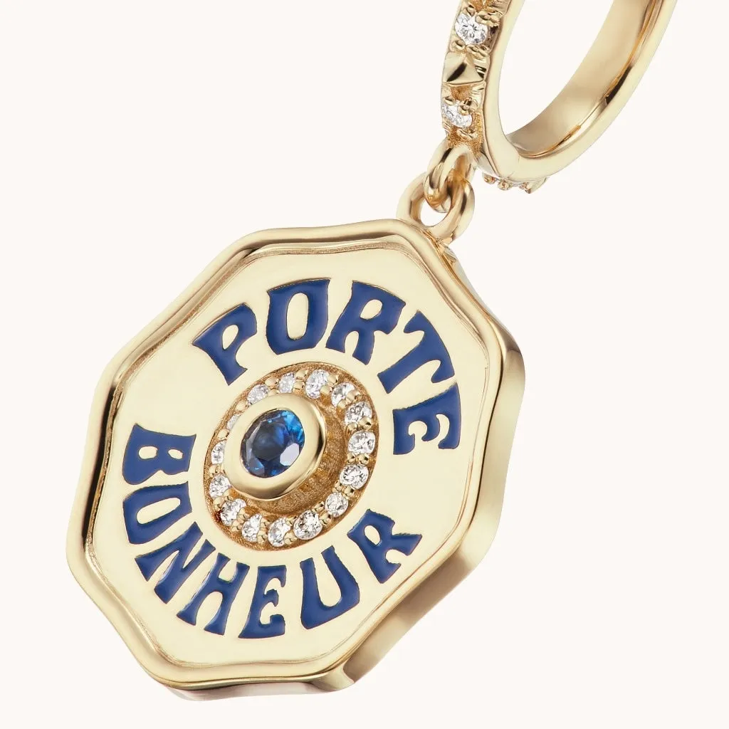 Mini Porte Bonheur Earrings Blue Sapphire