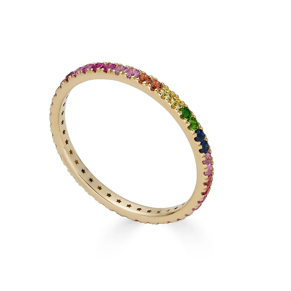 ML Rainbow Sapphire Eternity Band