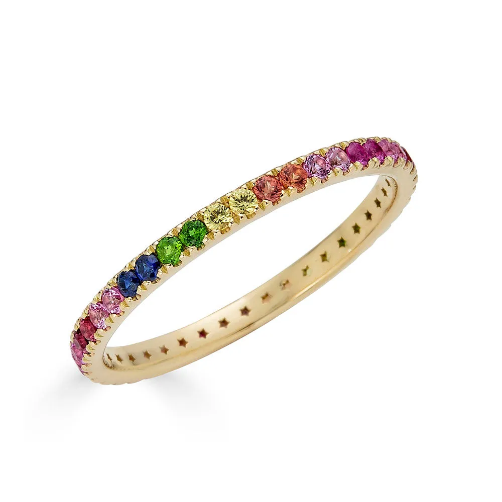 ML Rainbow Sapphire Eternity Band