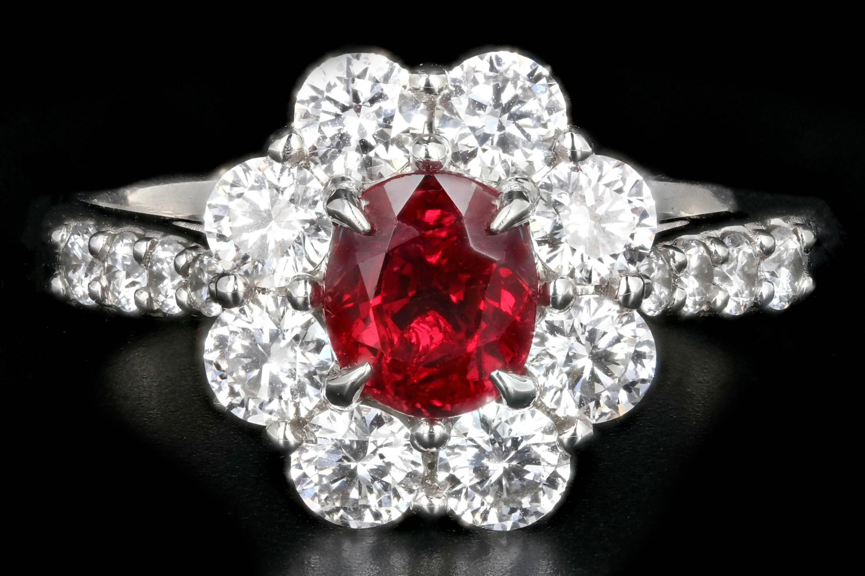 Modern Platinum 1.01 Carat Natural No Heat Ruby and 1 Carat Round Brilliant Diamond Ring GIA Certified
