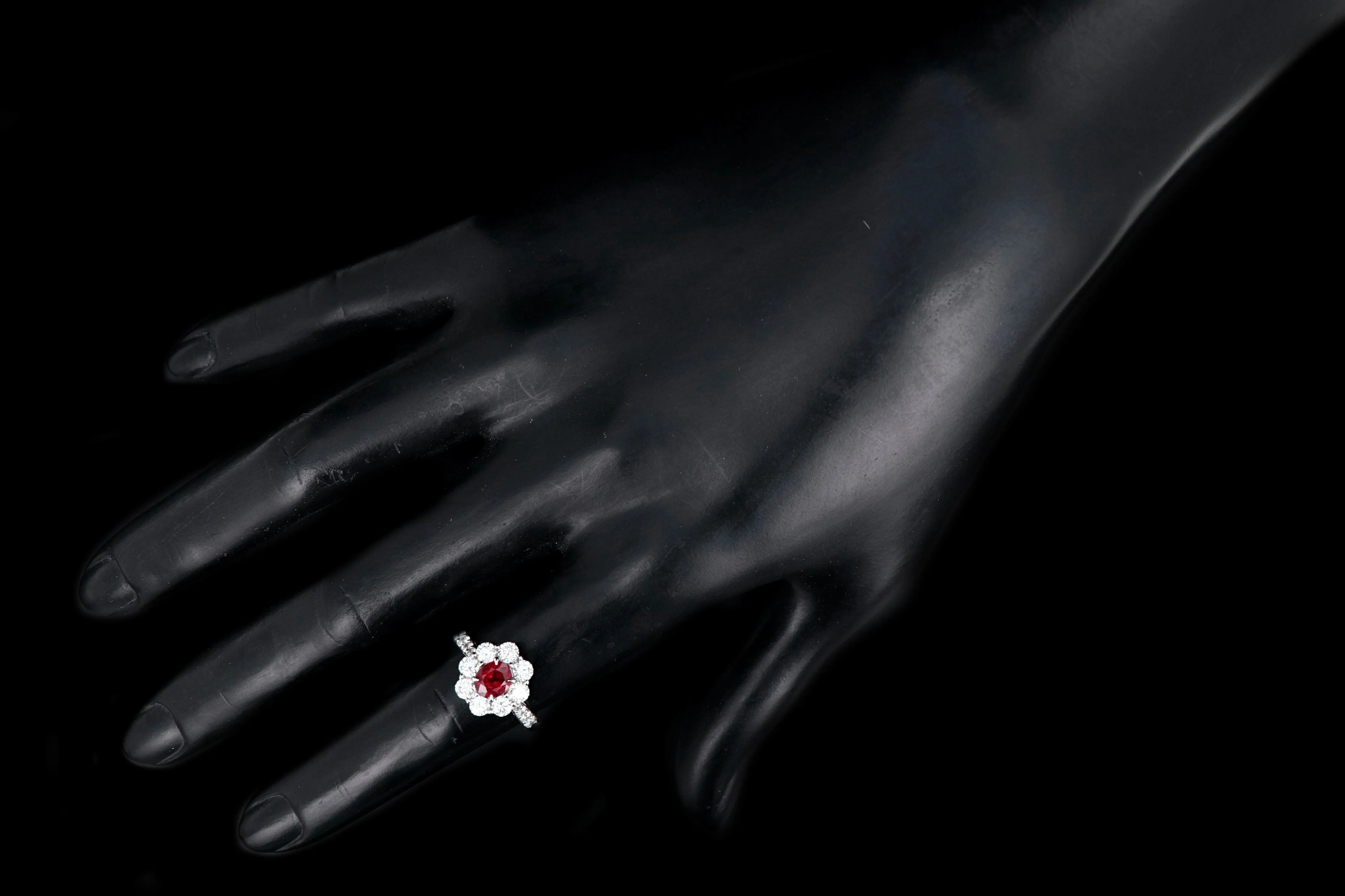 Modern Platinum 1.01 Carat Natural No Heat Ruby and 1 Carat Round Brilliant Diamond Ring GIA Certified