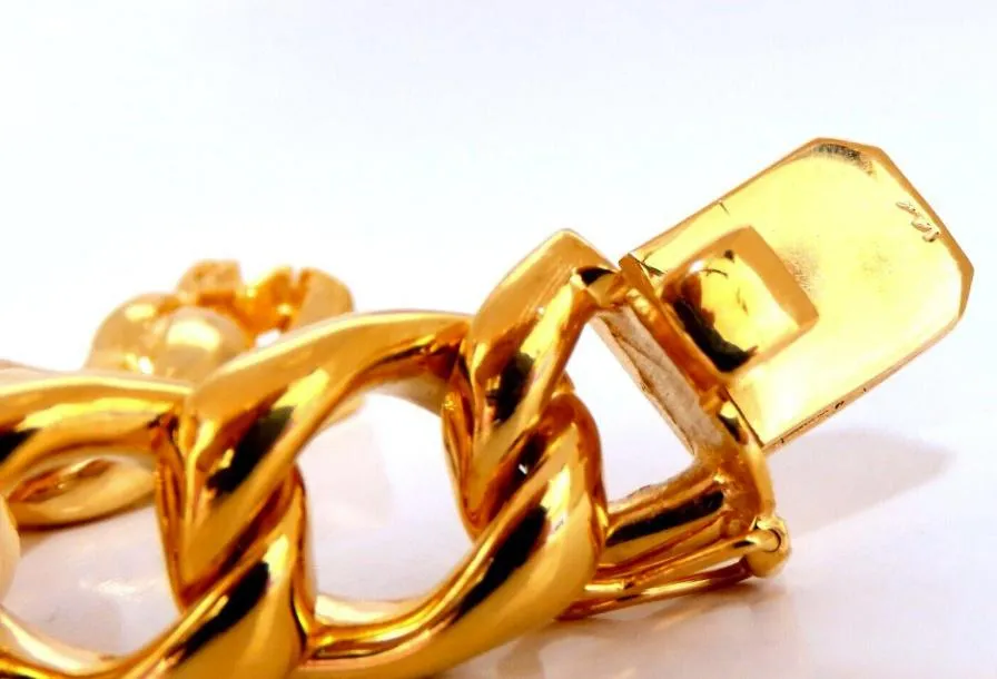 Modified Cuban Link Bracelet 14kt 63 Grams Ref 12344