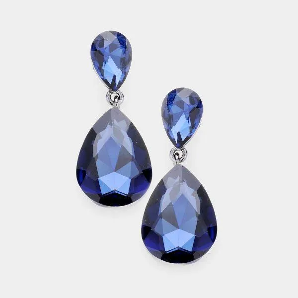 Montana Blue Crystal Teardrop Earrings