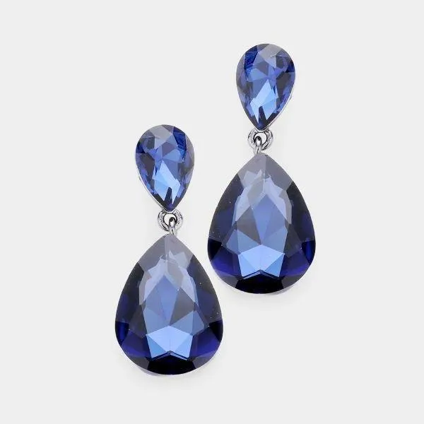 Montana Blue Crystal Teardrop Earrings
