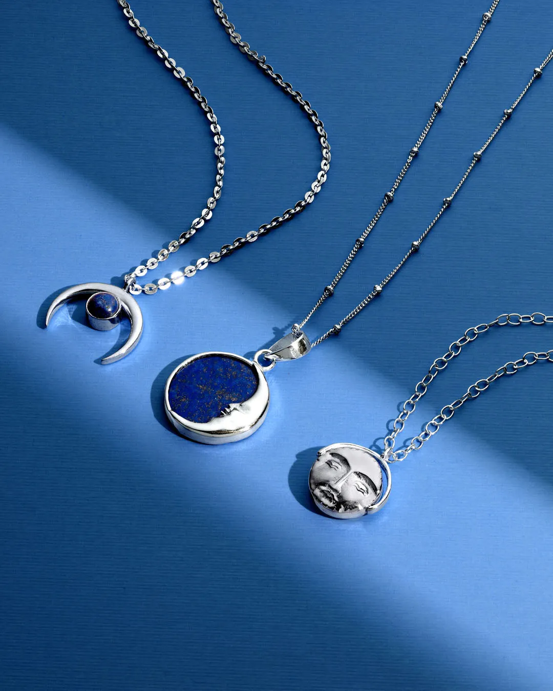 Moon Phase Lapis Necklace